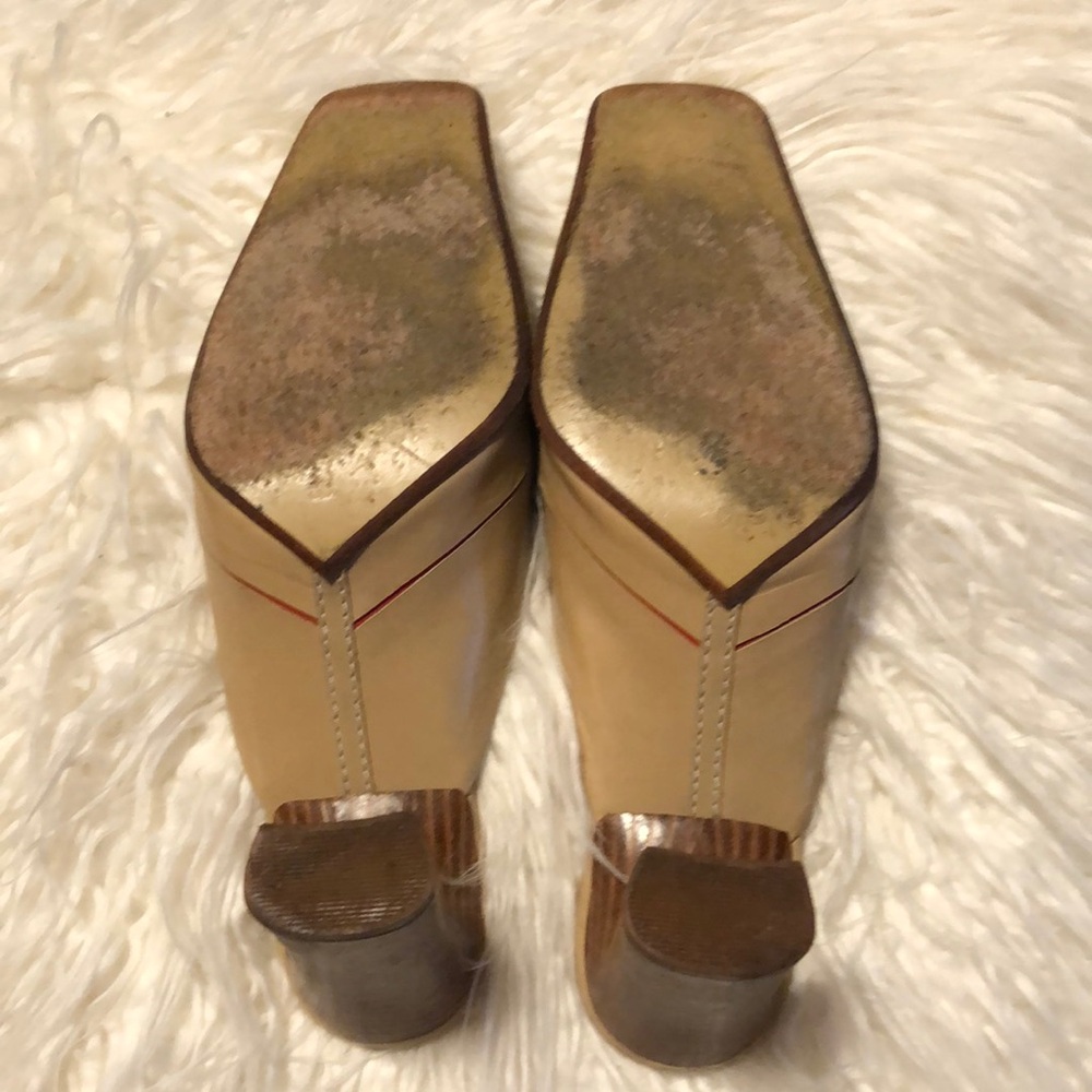 BRAVO BROWNS Tan and Red Leather Mules (LS-36) - Picture 5 of 8